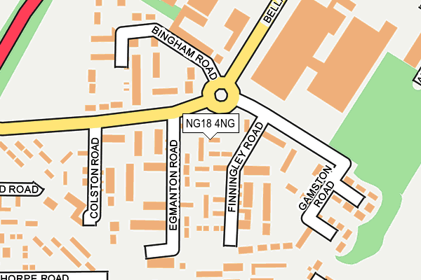 NG18 4NG map - OS OpenMap – Local (Ordnance Survey)