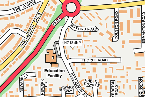 NG18 4NP map - OS OpenMap – Local (Ordnance Survey)