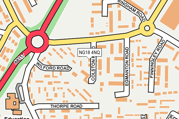 NG18 4NQ map - OS OpenMap – Local (Ordnance Survey)