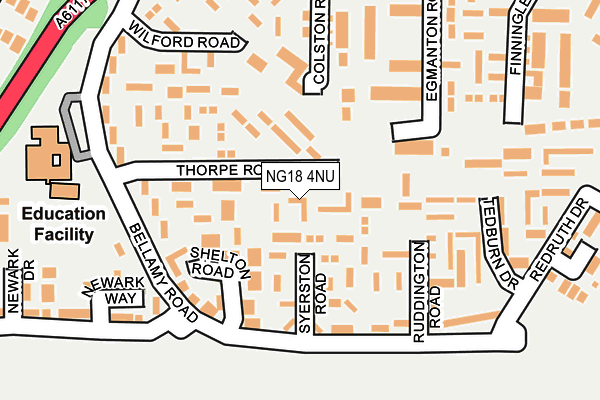 NG18 4NU map - OS OpenMap – Local (Ordnance Survey)