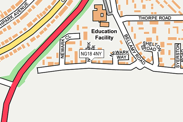 NG18 4NY map - OS OpenMap – Local (Ordnance Survey)