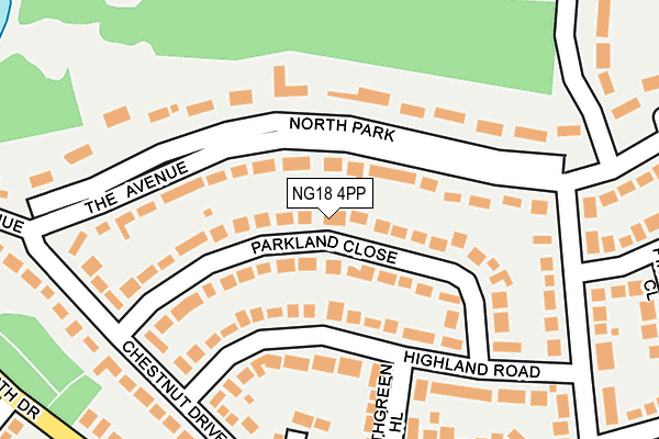 NG18 4PP map - OS OpenMap – Local (Ordnance Survey)