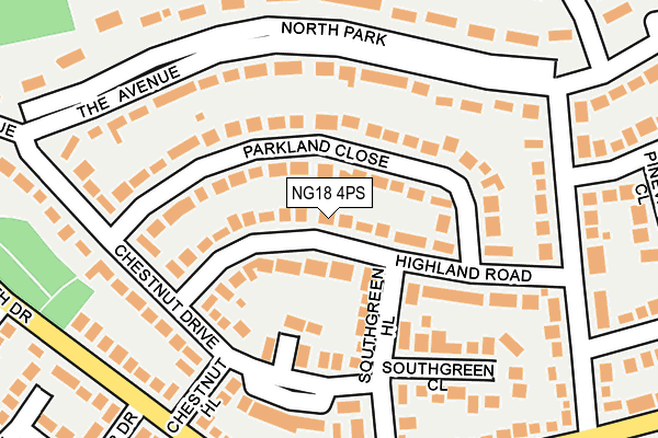 NG18 4PS map - OS OpenMap – Local (Ordnance Survey)