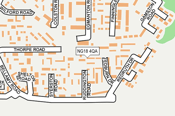 NG18 4QA map - OS OpenMap – Local (Ordnance Survey)