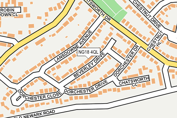 NG18 4QL map - OS OpenMap – Local (Ordnance Survey)