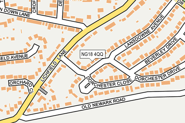 NG18 4QQ map - OS OpenMap – Local (Ordnance Survey)