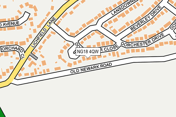 NG18 4QW map - OS OpenMap – Local (Ordnance Survey)