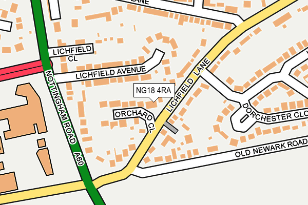 NG18 4RA map - OS OpenMap – Local (Ordnance Survey)