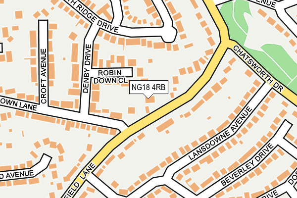 NG18 4RB map - OS OpenMap – Local (Ordnance Survey)