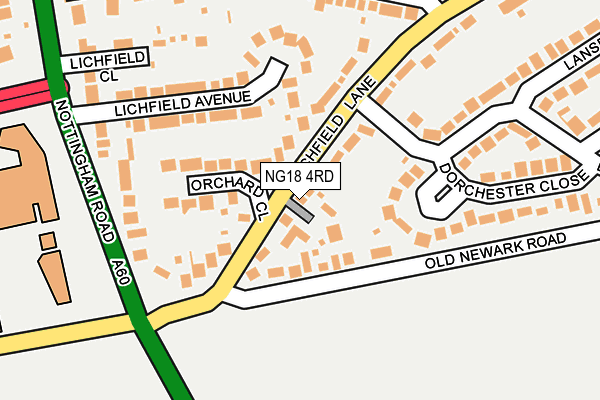 NG18 4RD map - OS OpenMap – Local (Ordnance Survey)