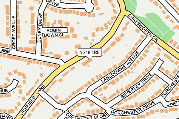 NG18 4RE map - OS OpenMap – Local (Ordnance Survey)