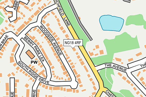 NG18 4RF map - OS OpenMap – Local (Ordnance Survey)
