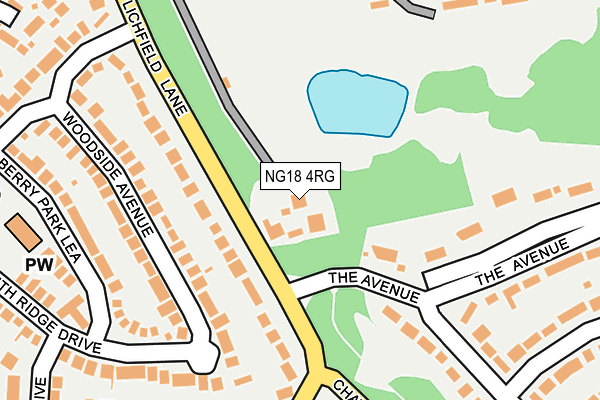 NG18 4RG map - OS OpenMap – Local (Ordnance Survey)