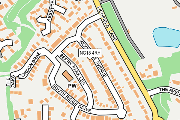NG18 4RH map - OS OpenMap – Local (Ordnance Survey)