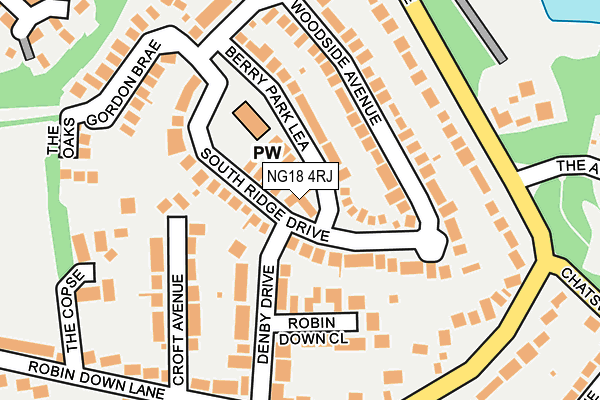 NG18 4RJ map - OS OpenMap – Local (Ordnance Survey)