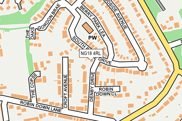 NG18 4RL map - OS OpenMap – Local (Ordnance Survey)