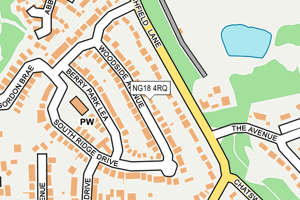 NG18 4RQ map - OS OpenMap – Local (Ordnance Survey)