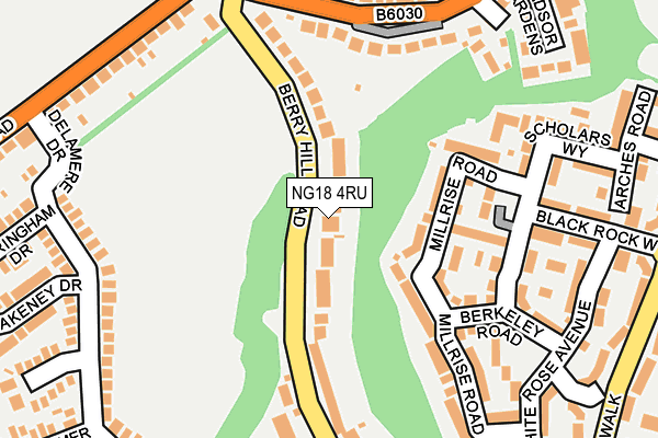 NG18 4RU map - OS OpenMap – Local (Ordnance Survey)