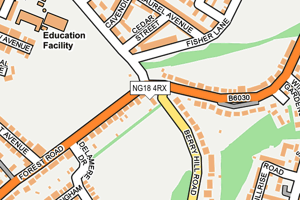 NG18 4RX map - OS OpenMap – Local (Ordnance Survey)