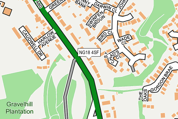 NG18 4SF map - OS OpenMap – Local (Ordnance Survey)