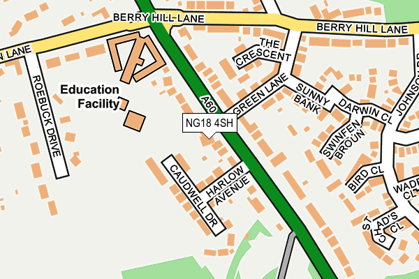 NG18 4SH map - OS OpenMap – Local (Ordnance Survey)