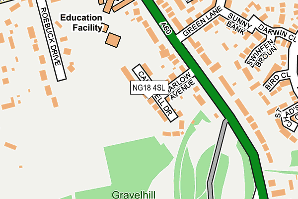 NG18 4SL map - OS OpenMap – Local (Ordnance Survey)