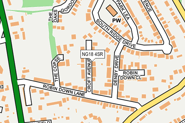 NG18 4SR map - OS OpenMap – Local (Ordnance Survey)