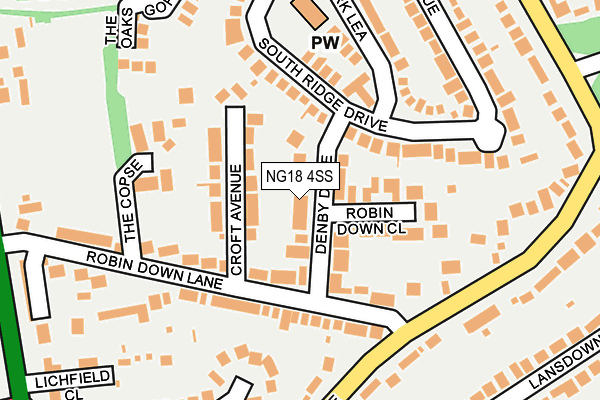 NG18 4SS map - OS OpenMap – Local (Ordnance Survey)