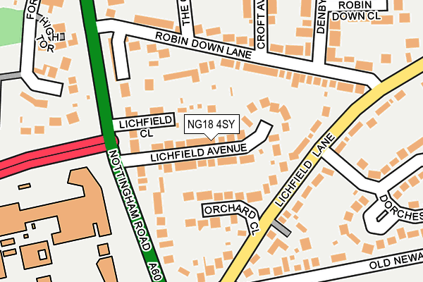 NG18 4SY map - OS OpenMap – Local (Ordnance Survey)