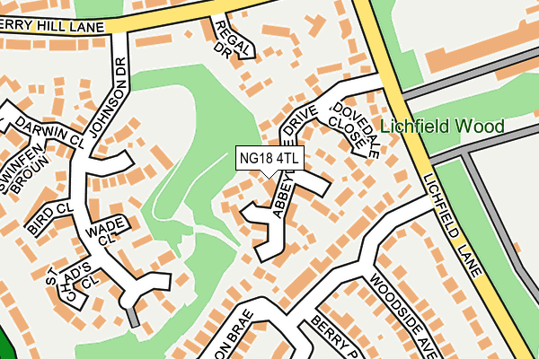 NG18 4TL map - OS OpenMap – Local (Ordnance Survey)