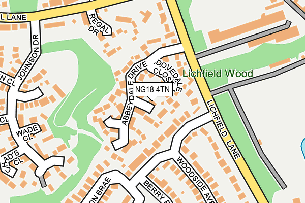 NG18 4TN map - OS OpenMap – Local (Ordnance Survey)