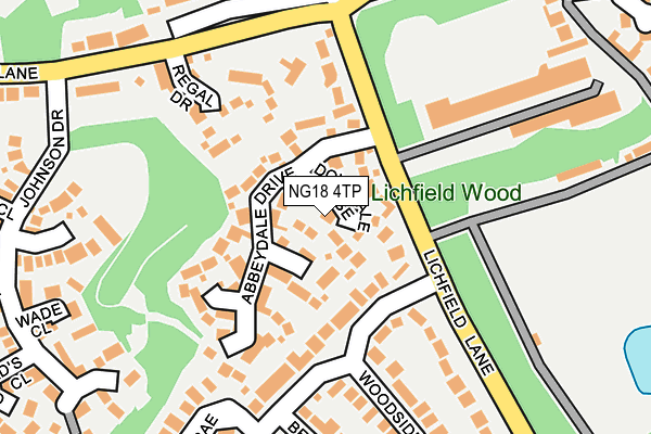 NG18 4TP map - OS OpenMap – Local (Ordnance Survey)