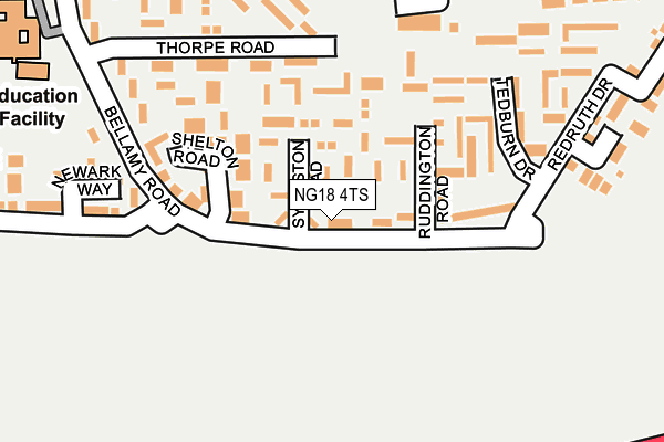 NG18 4TS map - OS OpenMap – Local (Ordnance Survey)