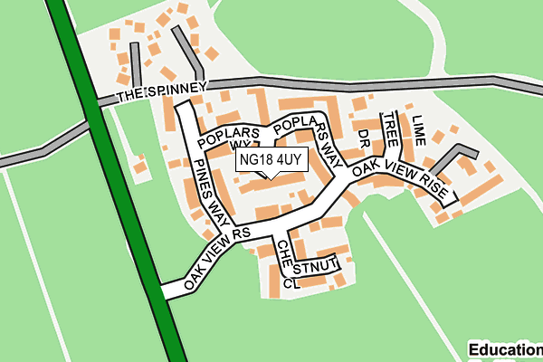 NG18 4UY map - OS OpenMap – Local (Ordnance Survey)