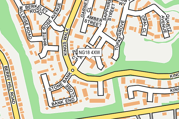 NG18 4XW map - OS OpenMap – Local (Ordnance Survey)