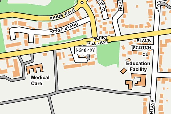 NG18 4XY map - OS OpenMap – Local (Ordnance Survey)