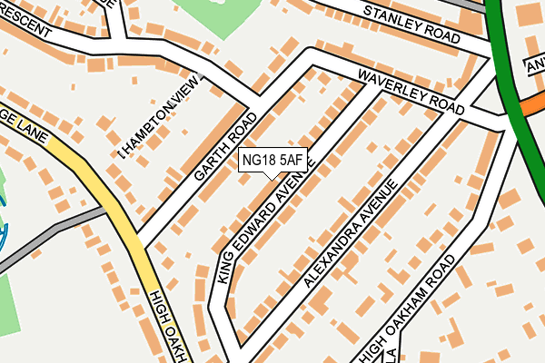 NG18 5AF map - OS OpenMap – Local (Ordnance Survey)