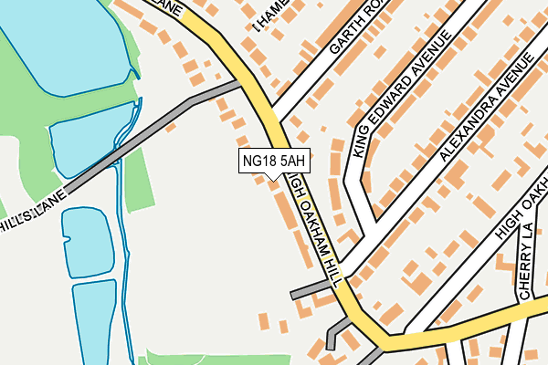 NG18 5AH map - OS OpenMap – Local (Ordnance Survey)