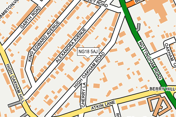 NG18 5AJ map - OS OpenMap – Local (Ordnance Survey)