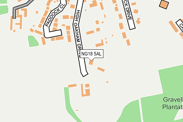 NG18 5AL map - OS OpenMap – Local (Ordnance Survey)