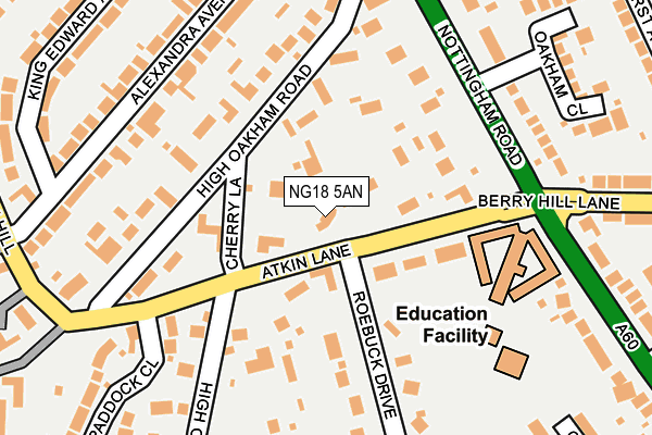 NG18 5AN map - OS OpenMap – Local (Ordnance Survey)