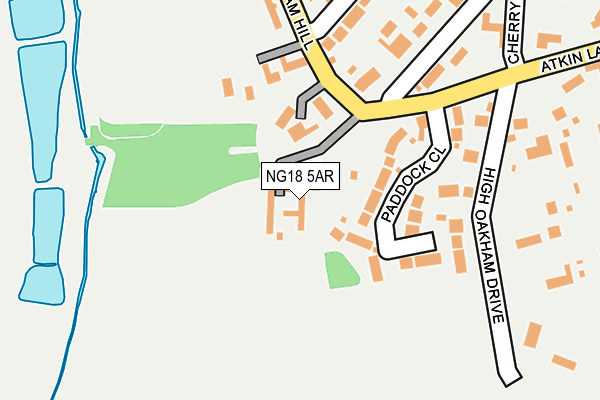 NG18 5AR map - OS OpenMap – Local (Ordnance Survey)