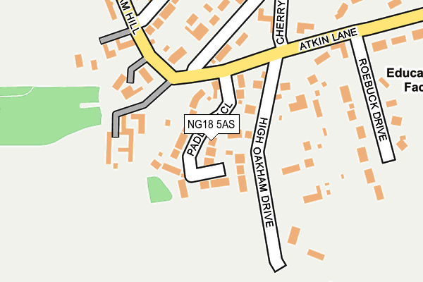 NG18 5AS map - OS OpenMap – Local (Ordnance Survey)