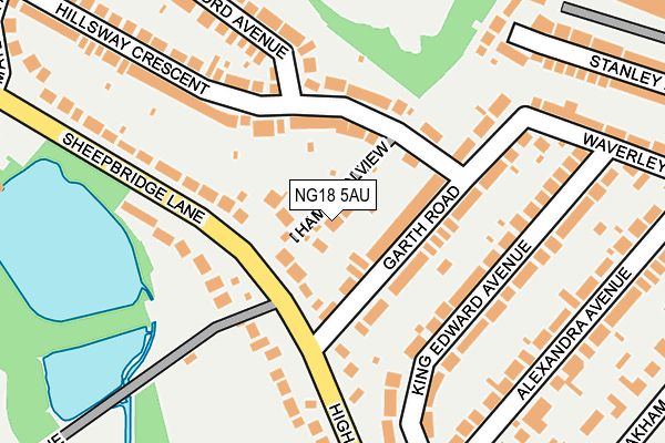 NG18 5AU map - OS OpenMap – Local (Ordnance Survey)