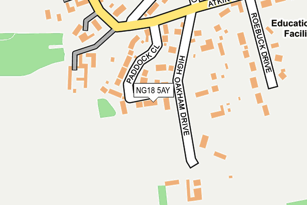 NG18 5AY map - OS OpenMap – Local (Ordnance Survey)