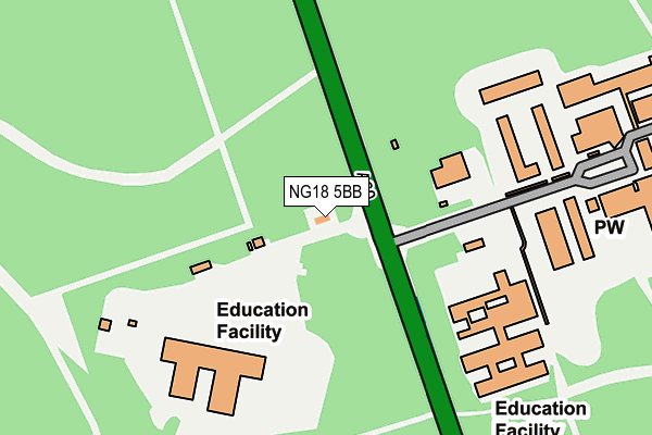 NG18 5BB map - OS OpenMap – Local (Ordnance Survey)