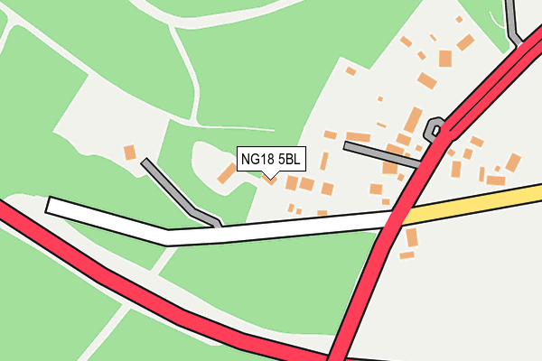 NG18 5BL map - OS OpenMap – Local (Ordnance Survey)