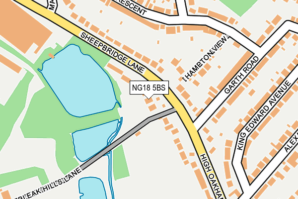 NG18 5BS map - OS OpenMap – Local (Ordnance Survey)