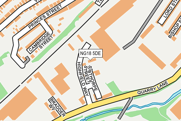 NG18 5DE map - OS OpenMap – Local (Ordnance Survey)