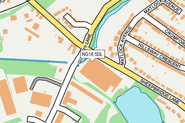 NG18 5DL map - OS OpenMap – Local (Ordnance Survey)